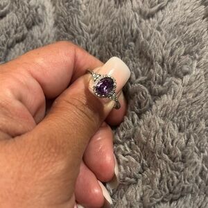 Elegant Purple Gemstone Silver Ring